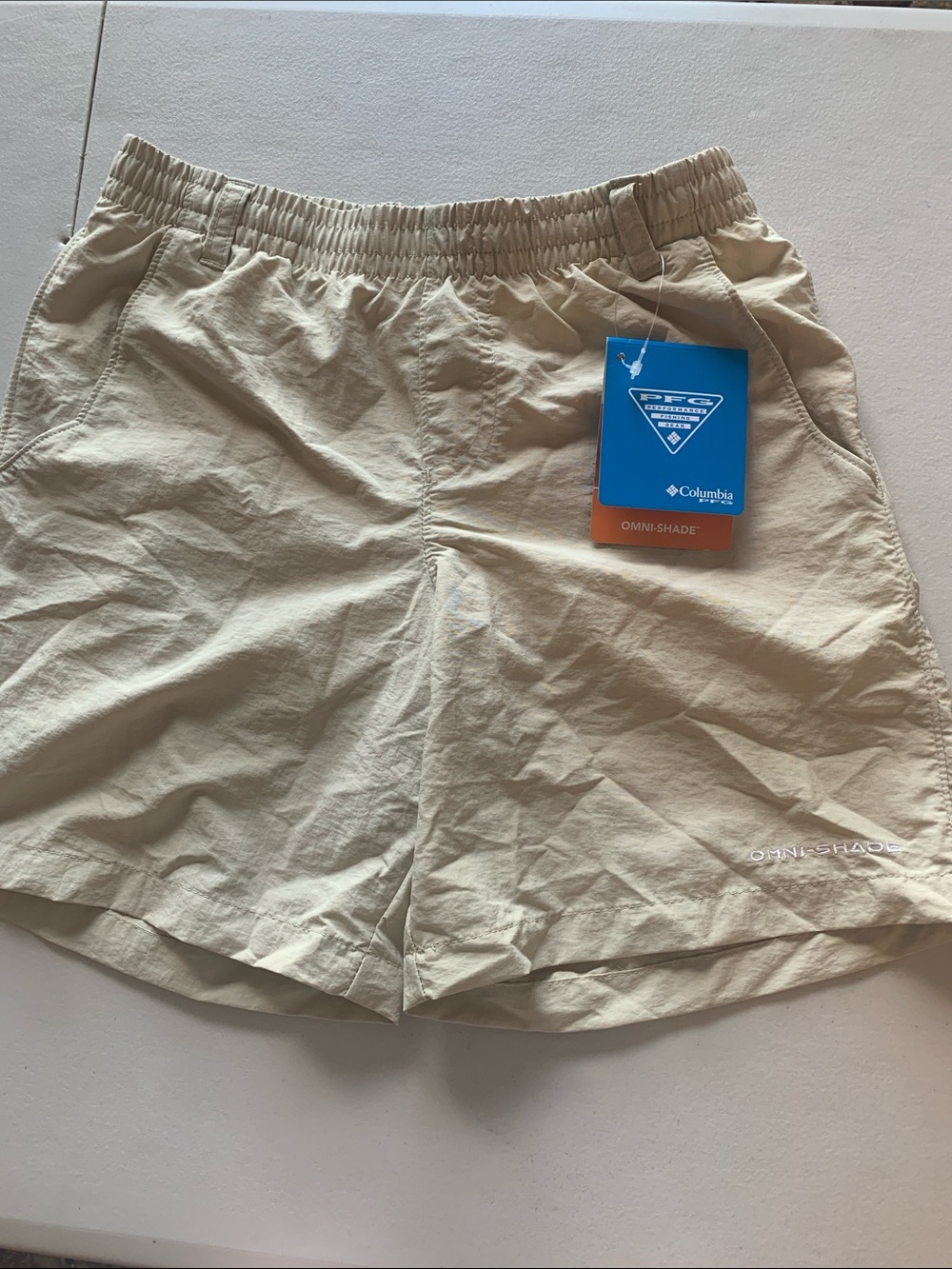 Columbia Boys Omni-Shade Light Tan Athletic Shorts